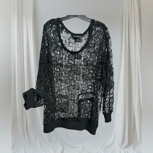 Lane Bryant Black Lace Top